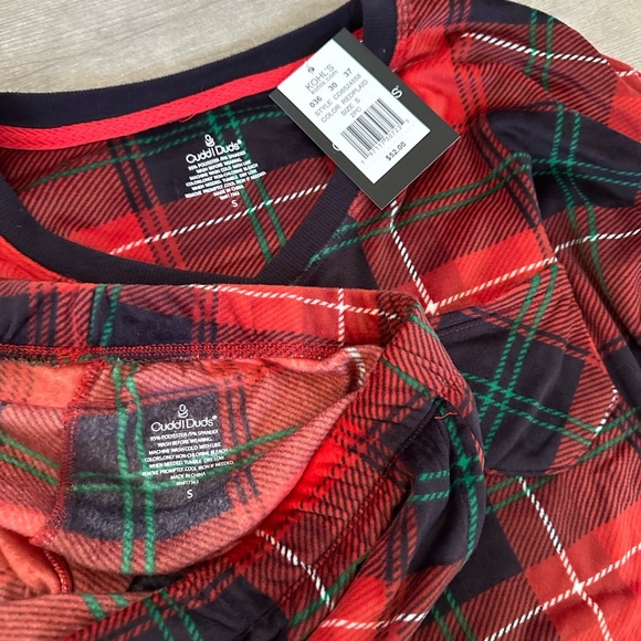 New Cuddl Duds Velour Fleece Pajama Top & Banded Bottom Pajama Pants Sleep Set - Picture 9 of 10